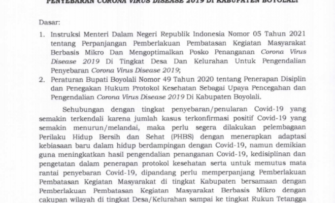 SE PERPANJANGAN PPKM MIKRO 9 SAMPAI 22 MARET